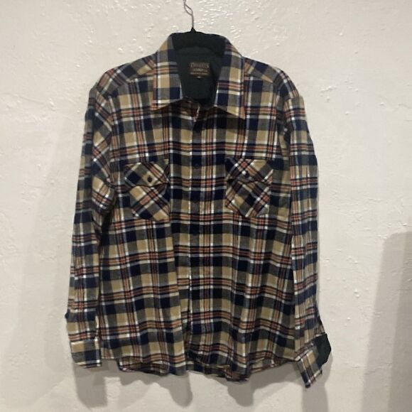 Vintage Gimbels Men Flannel Shirt Men's XL Plaid Long Sleeve Like new - Picture 1 of 5